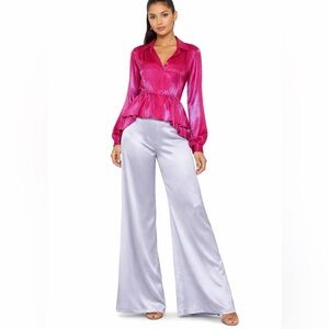 Couture woman’s Satin Palazzo Pant by Designer Letizia Alta Moda Size 14 Plus